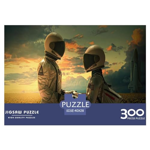 Weltraum-Astronaut 300-teiliges Puzzle für Erwachsene, kreatives rechteckiges Puzzle, Holzpuzzle, Puzzle-Geschenk für Freunde und Familie, 300 Stück (40 x 28 cm) von FUmoney