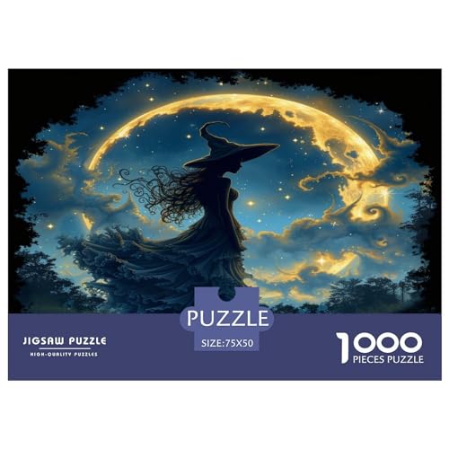 Zauberin 1000-teiliges Puzzle für Erwachsene – Puzzles für Teenager – Geschenke – Holzpuzzles – Entspannungspuzzlespiele – Denksport-Puzzle 1000 Teile (75 x 50 cm) von FUmoney