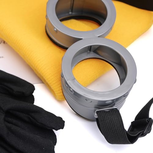 FVCENT Herrenkostüm Zubehör 3-teiliges Halloween Inklusive Vintage Steampunk Brille Brille Gelbe Beanie Strickmützen Schwarze Handschuhe (gelb) von FVCENT
