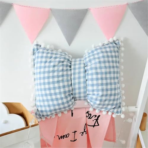 FVCTGHZ Ins Hot Cotton Bow Sofa Wurfkissen mädchenhaftes Schlafzimmer Erkerfenster Dekoration Kissen süßes Bett Streifen Schleife Schlafkissen(Color1) von FVCTGHZ
