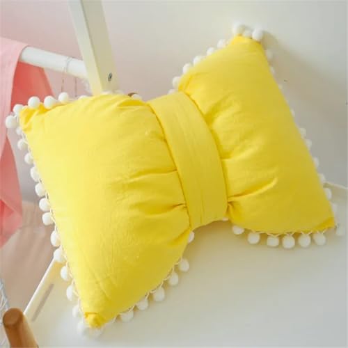 Ins Hot Cotton Bow Sofa Wurfkissen mädchenhaftes Schlafzimmer Erkerfenster Dekoration Kissen süßes Bett Streifen Schleife Schlafkissen(Color3) von FVCTGHZ
