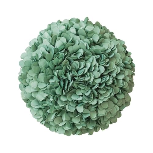 FVCTGHZ Quadratische 3D-Blumenkissenbezüge Handgemachte Hortensien-Blumen-Wurfkissenbezug Dekorative Kissen Sofa Wohnzimmer(Cream/Round) von FVCTGHZ