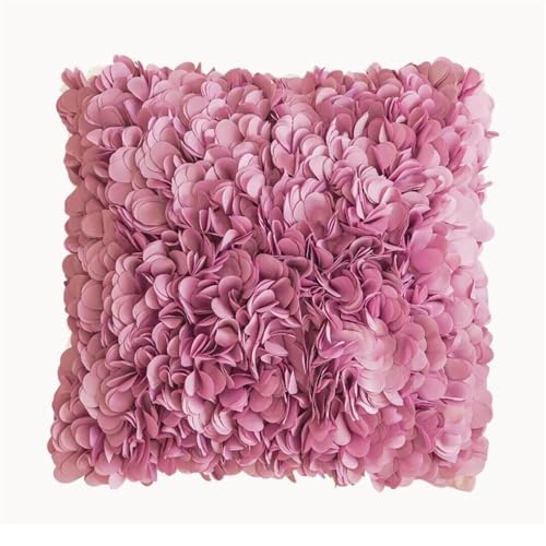 FVCTGHZ Quadratische 3D-Blumenkissenbezüge Handgemachte Hortensien-Blumen-Wurfkissenbezug Dekorative Kissen Sofa Wohnzimmer(Sage/Square) von FVCTGHZ