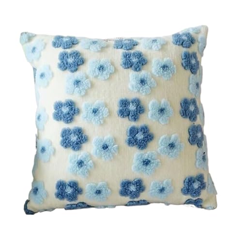 FVCTGHZ Rote Rosen Blumen Kissen, Sakura Kissen Ästhetik Dekorative Couch Coushion Stickerei(Blue) von FVCTGHZ