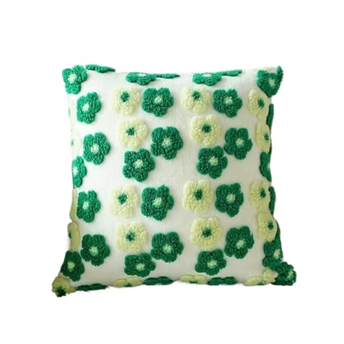 FVCTGHZ Rote Rosen Blumen Kissen, Sakura Kissen Ästhetik Dekorative Couch Coushion Stickerei(Green) von FVCTGHZ