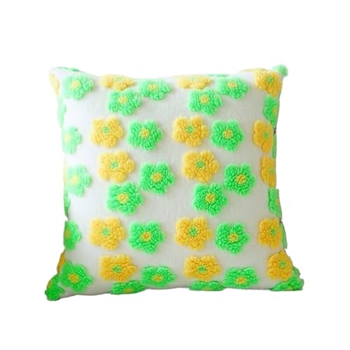 FVCTGHZ Rote Rosen Blumen Kissen, Sakura Kissen Ästhetik Dekorative Couch Coushion Stickerei(Yellow) von FVCTGHZ