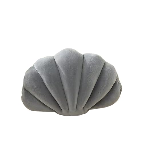 FVCTGHZ Samt-Muschel-Kissen, weiche Muschelkissen, 3D-Dekokissen in Muschelform(Gray,14x10 Inch) von FVCTGHZ
