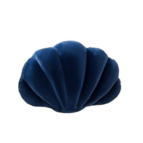 FVCTGHZ Samt-Muschel-Kissen, weiche Muschelkissen, 3D-Dekokissen in Muschelform(Navy,14x10 Inch) von FVCTGHZ