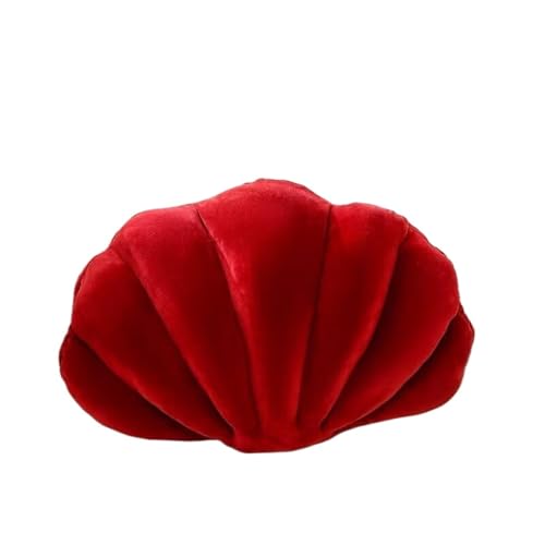 FVCTGHZ Samt-Muschel-Kissen, weiche Muschelkissen, 3D-Dekokissen in Muschelform(Red,14x10 Inch) von FVCTGHZ