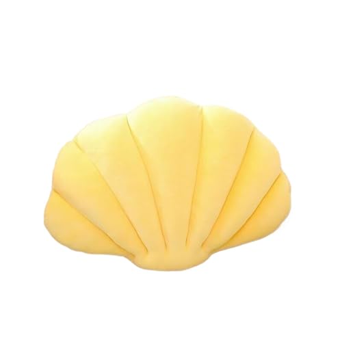 FVCTGHZ Samt-Muschel-Kissen, weiche Muschelkissen, 3D-Dekokissen in Muschelform(Yellow,14x10 Inch) von FVCTGHZ