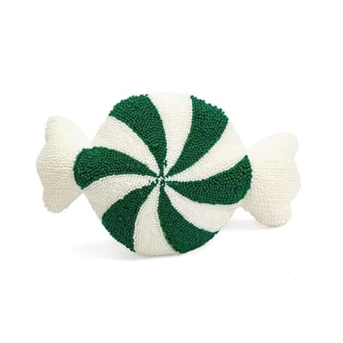 FVCTGHZ Weihnachtskissen, rundes Kissen, Kissen in Zuckerstangenform, dekoratives süßes lustiges Kissen(Candy-Green) von FVCTGHZ
