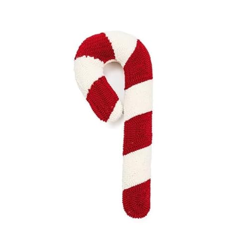 FVCTGHZ Weihnachtskissen, rundes Kissen, Kissen in Zuckerstangenform, dekoratives süßes lustiges Kissen(Cane-red) von FVCTGHZ