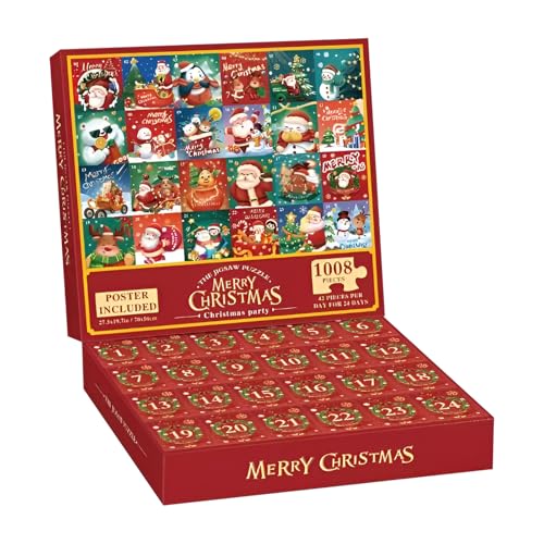 FVPKYUR 2025 Weihnachts Adventskalender | 24 Puzzle Countdown Kalender für Weihnachten | Lustiges Interaktives Spielzeug für Saisonale Reisen Klassenraum FVPKYUR 2025 Weihnachts Adventskalender | 24 Puzzle Countdown Kalender für Weihnachten | Lustiges Interaktives Spielzeug für Saisonale Reisen Klassenraum von FVPKYUR
