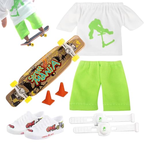 FVPKYUR Finger Scooter Set, Fingerroller Set, Skateboard Pädagogische, Miniatur Trick Roller Skateboard Training Requisiten, Spielzeug Mit Hose Und Schuhen Halloween Favor FVPKYUR Finger Scooter Set, Fingerroller Set, Skateboard Pädagogische, Miniatur Trick Roller Skateboard Training Requisiten, Spielzeug Mit Hose Und Schuhen Halloween Favor von FVPKYUR