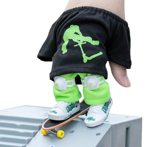 FVPKYUR Finger Scooter Set, Fingerroller Set, Skateboard Pädagogische, Miniatur Trick Roller Skateboard Training Requisiten, Spielzeug Mit Hose Und Schuhen Halloween Favor FVPKYUR Finger Scooter Set, Fingerroller Set, Skateboard Pädagogische, Miniatur Trick Roller Skateboard Training Requisiten, Spielzeug Mit Hose Und Schuhen Halloween Favor von FVPKYUR