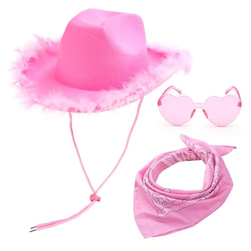 FWANGEN Western Cowboyhut, Western Cowboy Hut Gläser Schal Set, Westen Kostü Karneval Mottoparty Cowgirl Hut Damen Partybrille Accessoires Cowgirl Hut Cowboy Hut für Erwachsene Rodeo Reiter Wilder FWANGEN Western Cowboyhut, Western Cowboy Hut Gläser Schal Set, Westen Kostü Karneval Mottoparty Cowgirl Hut Damen Partybrille Accessoires Cowgirl Hut Cowboy Hut für Erwachsene Rodeo Reiter Wilder von FWANGEN