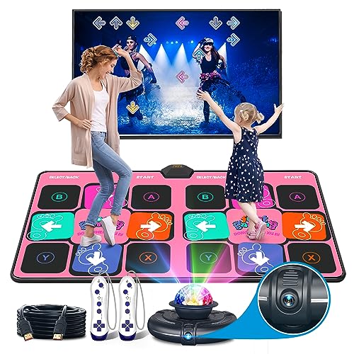 FWFX Tanzmatte – kabellose Musik, elektronische Tanzmatten für Mädchen und Jungen – Übungs-Tanzpad-Spiel für TV, Weihnachtsgeburtstagsgeschenke für Kinder, Teenager, Studenten, Erwachsene (Rosa) von FWFX