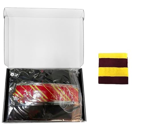 FWHFNB Magier Robe,Zauberer Kostüm für Kinder und Erwachsene,Magier uniform,Zauberer Robe Mit Krawatten,Schals und Campus-Abzeichen,für Maskerade,Cosplay,Karneval,Halloween (Rot, XL) von FWHFNB