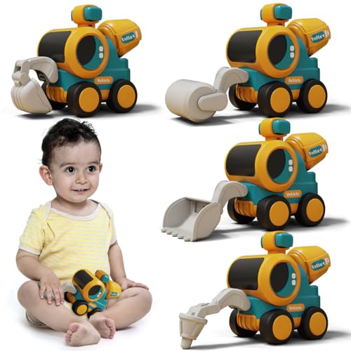 FWHFNB 4 Stück Spielsachen Baufahrzeuge für Kinder,Baufahrzeuge kinderspielzeug,Press & Go Spielzeugauto,Bagger,Bulldozer,Straßenwalze,Bohrwagen,Sandspielzeug Geschenk für Junge Mädchen FWHFNB 4 Stück Spielsachen Baufahrzeuge für Kinder,Baufahrzeuge kinderspielzeug,Press & Go Spielzeugauto,Bagger,Bulldozer,Straßenwalze,Bohrwagen,Sandspielzeug Geschenk für Junge Mädchen von FWHFNB