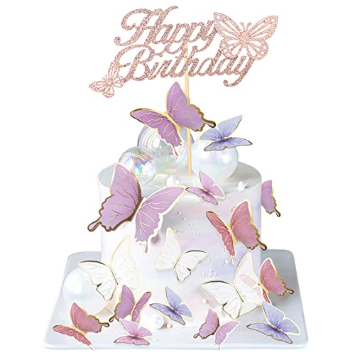 26 Stück Schmetterlinge Tortendeko, FWLWTWSS Geburtstagsdeko Mädchen Happy Birthday Deko Dekoration für Cupcake Kuchen Dessert, für Geburtstag Party 26 Stück Schmetterlinge Tortendeko, FWLWTWSS Geburtstagsdeko Mädchen Happy Birthday Deko Dekoration für Cupcake Kuchen Dessert, für Geburtstag Party von FWLWTWSS