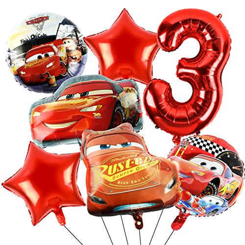 Cars Deko Luftballon 3 Jahre, 7 Stück Auto Geburtstagsparty Deko, Geburtstagsdeko Auto Jungen 3 Jahre, auto Luftballons Party Ballons Folienballon Cars, für Kinder Geburtstag Party Dekoration von FXFOOT