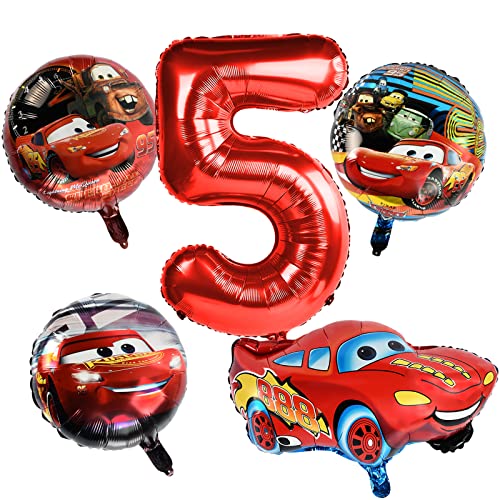 Cars Geburtstagsdeko 5 Jahre, Luftballons Auto Geburtstag Kinder, Auto Luftballon 5 Jahre, Geburtstagsdeko Kinder Auto, Folienballon Cars, für Jungen und Mädchen Geburtstagsfeier Dekoration von FXFOOT