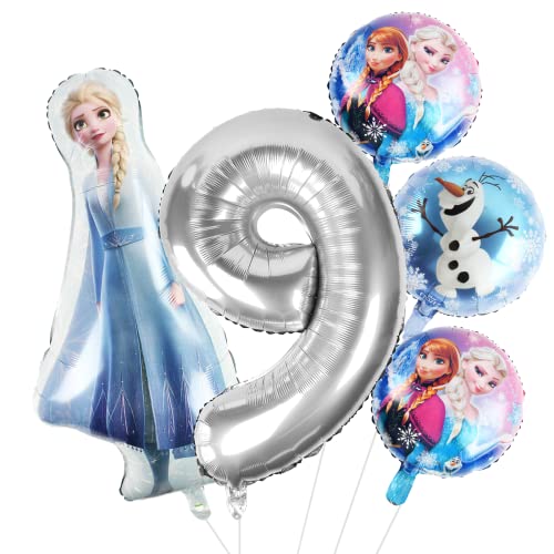 Frozen Ballons, Geburtstagsdeko 9 Jahr Mädchen, Frozen Geburtstag Ballons, Party Ballons Eiskönigin Luftballons Frozen Folienluftballons Geburtstag Luftballons für Kinder Geburtstag Party Dekoration von FXFOOT