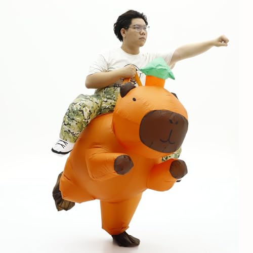 Aufblasbares Kostüm für Erwachsene, Capybara Kostüm, Aufblasbare Kostüme für Frauen und Männer, Aufsitz-Capybara-Kostüm, Ausgefallenes lustiges Capybara-Halloweenkostüm von FXICH
