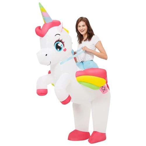 Einhornkostüm für Erwachsene, Aufblasbares Kostüm für Erwachsene, Aufblasbares Einhornkostüm für Erwachsene, Halloweenkostüm für Partys, Frauen und Männer von FXICH