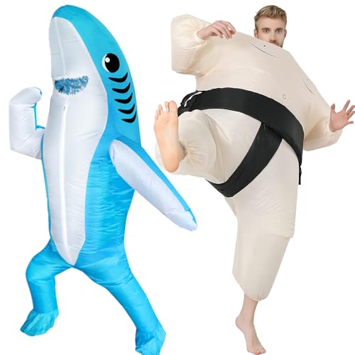 FXICH 2-teiliges aufblasbares Kostüm für Erwachsene, aufblasbares Hai-Kostüm für Halloween, aufblasbarer Sumoringer, aufblasbares Kostüm für Frauen, aufblasbare Kostüme für Männer FXICH 2-teiliges aufblasbares Kostüm für Erwachsene, aufblasbares Hai-Kostüm für Halloween, aufblasbarer Sumoringer, aufblasbares Kostüm für Frauen, aufblasbare Kostüme für Männer von FXICH