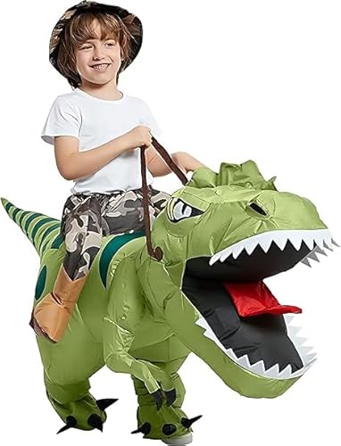 FXICH Aufblasbare Dinosaurier Kostüm Reiten T Rex Air Blow up Funny Fancy Dress Party Halloween Kostüm für Erwachsene 【Height Fit for 120cm-150cm】 von FXICH