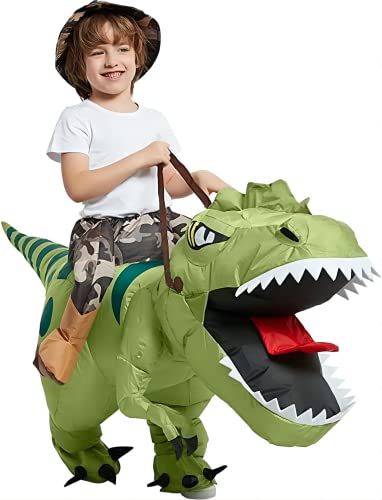 FXICH Aufblasbare Dinosaurier Kostüm Reiten T Rex Air Blow up Funny Fancy Dress Party Halloween Kostüm für Erwachsene 【Height Fit for 3.3-4.1ft/39.4-49.2inch】 von FXICH