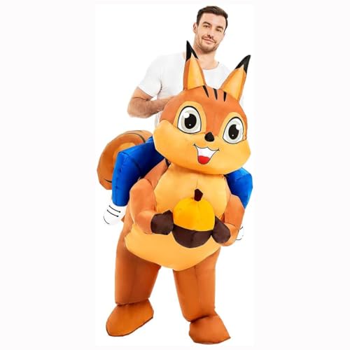 FXICH Aufblasbares Eichhörnchenkostüm für Erwachsene, lustige Aufblaskostüme, Aufsitz-Eichhörnchenkostüm, Halloweenkostüm, Cosplay-Party, Ostern von FXICH
