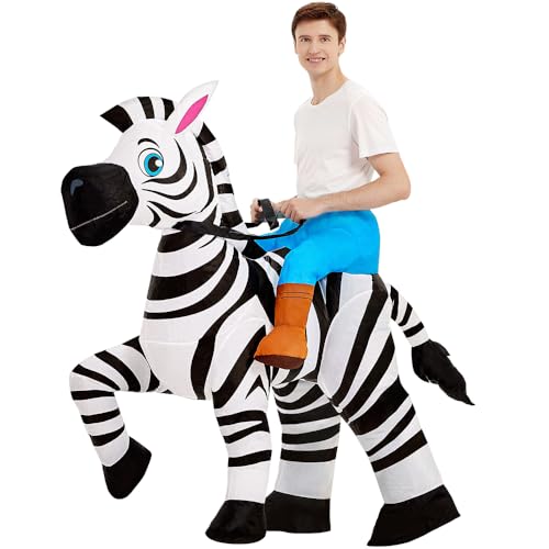 FXICH Aufblasbares Zebrakostüm für Damen und Herren, Cosplay-Party für Erwachsene, Aufsitz-Zebrakostüm, Aufblaskostüme für Halloween FXICH Aufblasbares Zebrakostüm für Damen und Herren, Cosplay-Party für Erwachsene, Aufsitz-Zebrakostüm, Aufblaskostüme für Halloween von FXICH
