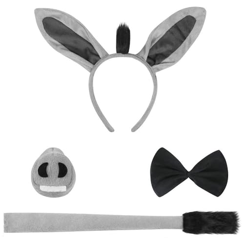 FXICH Esel Ohren Stirnband, Tierkostüm-Set mit Ohren und Schwanz, Verkleidung für Cosplay, Geburtstagsfeiern, Karneval, Weihnachtsfeiern | Hochwertige Partyausstattung | Für die meisten Menschen FXICH Esel Ohren Stirnband, Tierkostüm-Set mit Ohren und Schwanz, Verkleidung für Cosplay, Geburtstagsfeiern, Karneval, Weihnachtsfeiern | Hochwertige Partyausstattung | Für die meisten Menschen von FXICH