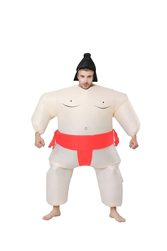 FXICH Sumo Wrestler Costume Inflatable Adults, Halloween Karneval Fasching Party Blow-Up Dress (Lustige Kostüme, Aufblasbare Spaßkostüm) 150-190cm (red) von FXICH