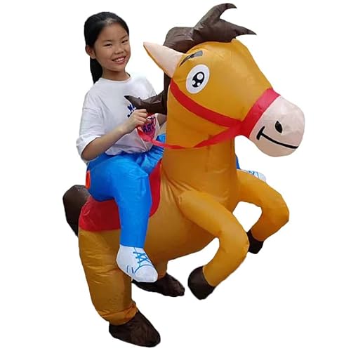 FXICH Inflatable Horse Costume Child, horse Inflatable Costume boy/gril for Funny Party, Blow Up Costumes, Halloween Karneval Fancy Dress, horse Onesie For Festive Personality Dress Up von FXICH