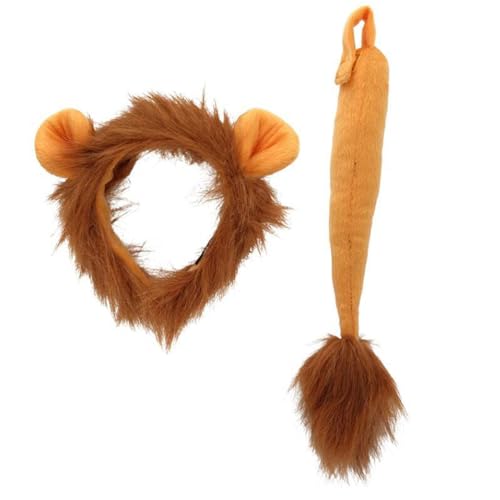FXICH Löwen Ohren Stirnband, Tierkostüm-Set mit Ohren und Schwanz, Verkleidung für Cosplay, Geburtstagsfeiern, Karneval, Weihnachtsfeiern | Hochwertige Partyausstattung | Für die meisten Menschen FXICH Löwen Ohren Stirnband, Tierkostüm-Set mit Ohren und Schwanz, Verkleidung für Cosplay, Geburtstagsfeiern, Karneval, Weihnachtsfeiern | Hochwertige Partyausstattung | Für die meisten Menschen von FXICH
