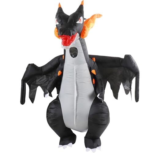 FXICH aufblasbares Dinosaurierkostüm für Erwachsene,aufblasbares Dinosaurierkostüm für Halloween,aufblasbares Kostüm für Fancy Dress,Rollenspiel,Party,Weihnachtskostüme,für 150-190cm von FXICH