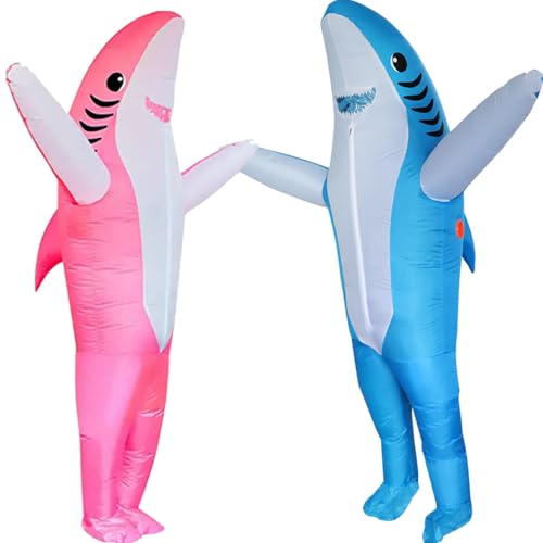FXICH Aufblasbarer Hai Kostüm für Erwachsene,Hai Halloween Kostüm Fancy Dress (shark adult blue&pink) FXICH Aufblasbarer Hai Kostüm für Erwachsene,Hai Halloween Kostüm Fancy Dress (shark adult blue&pink) von FXICH
