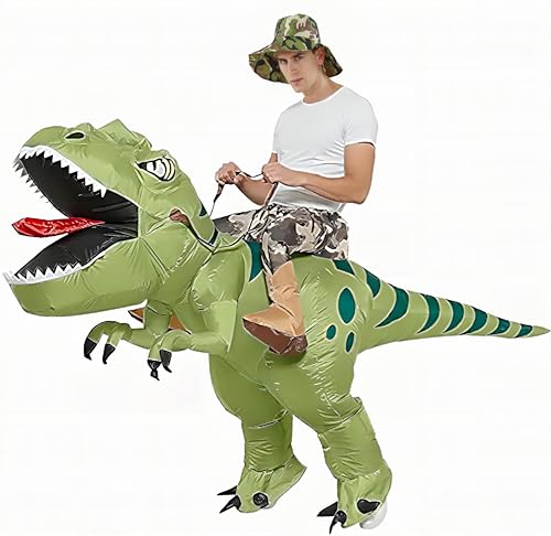 FXICH aufblasbares Dinosaurierkostüm für Erwachsene,aufblasbares Dinosaurierkostüm für Halloween,aufblasbares Kostüm für Fancy Dress,Rollenspiel,Party,Weihnachtskostüme,für 150-190cm von FXICH