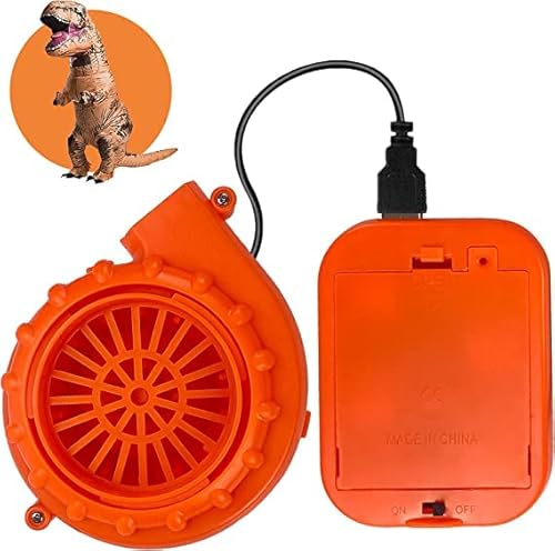 Mini-Gebläse-Ventilator für aufblasbares Dinosaurier-Kostüm oder andere aufblasbare Spiel-Kleidungsanzüge, Orange Mini-Gebläse-Ventilator für aufblasbares Dinosaurier-Kostüm oder andere aufblasbare Spiel-Kleidungsanzüge, Orange von FXICH