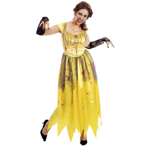 FYASA - Gelbes Zombie-Prinzessin-Kostüm für Damen, Größe M FYASA - Gelbes Zombie-Prinzessin-Kostüm für Damen, Größe M von FYASA