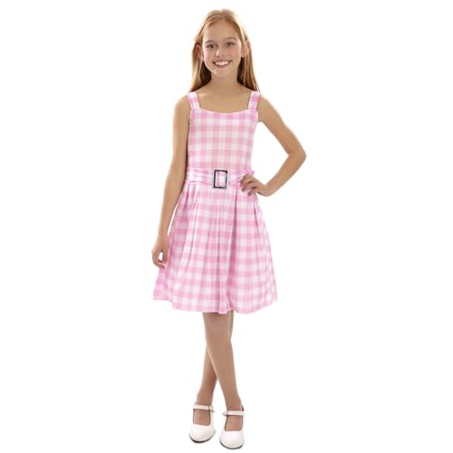 FYASA Puppenkostüm mit rosa kariertem Kleid für Mädchen, Größe 10 bis 12 Jahre von FYASA