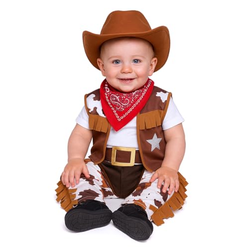 Fyasa 706383-TBB Cowboy Kostüm für 1 bis 2 Jahre, merhfarbig, S von FYASA