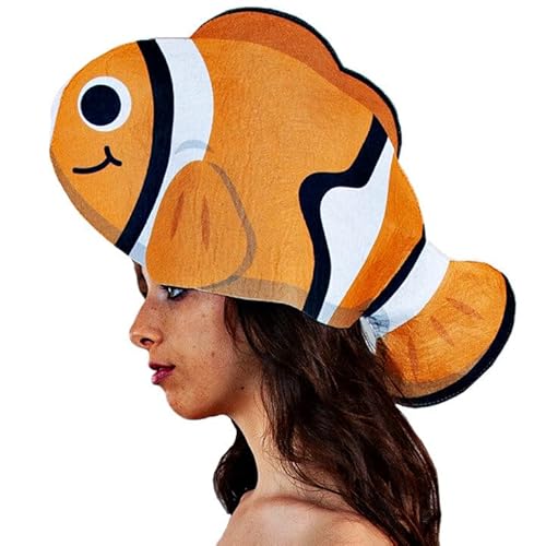 Fycar Clownfischmütze - Einheitsgröße, Orange, Meer, Nemo, Kinder, Kostümträger, Unisex-Erwachsene, Kinder und Jugendliche, männlich von FYCAR