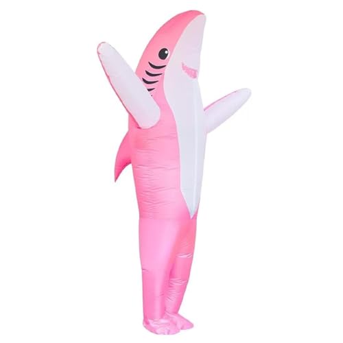 Aufblasbares Haifischkostüm, Halloween lustiges Kleid Party Kostüm, Cosplay Hai, Kinder, Erwachsene Festival Bühnenaufführung Requisiten (Rosa, Erwachsene) von FYDTOP
