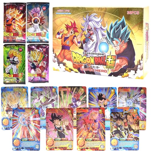 Drragon Ball Karten Sammelkarte Anime Sammelkarten 36 Packungen Anime Kartenspiel für Fans Kinder Teenager und Erwachsene Cartoon Trading Card Sets als Geschenk für Geburtstag Drragon Ball Karten Sammelkarte Anime Sammelkarten 36 Packungen Anime Kartenspiel für Fans Kinder Teenager und Erwachsene Cartoon Trading Card Sets als Geschenk für Geburtstag von FYDZBSL