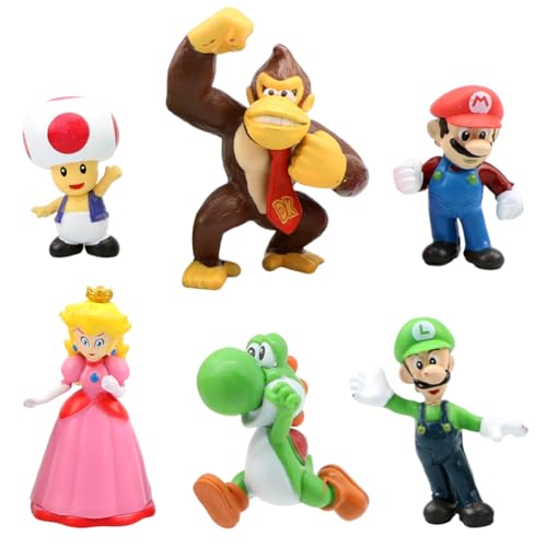 FYDZBSL Tortenfiguren,6 Stück Cartoon PVC Figuren Kinder Party Kuchen Dekoration Lieferungen Desktop Dekoration Spielzeug Geeignet für Jungen und Mädchen von FYDZBSL