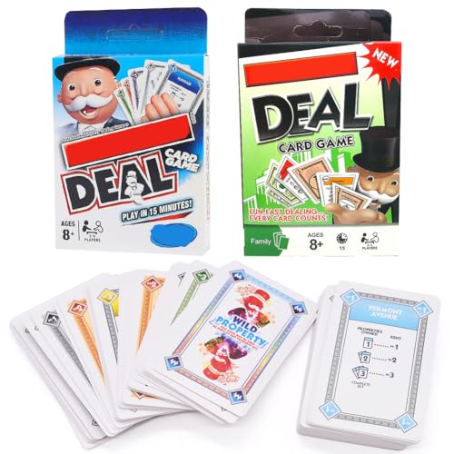 FYDZBSL Kartenspiel, 2PCS Brettspiele Deal Kartenspiel Gesellschaftspiel Schnelles Spiel Reisespiel-Kartenspiele Familien Spielablauf für Familien und Kinder ab 7 Jahren von FYDZBSL